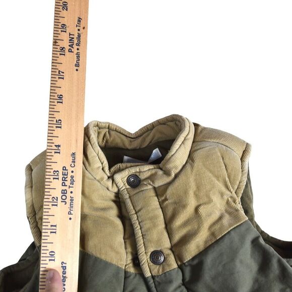 JANIE AND JACK Hunting Puff Vest Sz 2T Warm Snaps Corduroy Army Green - Picture 6 of 7